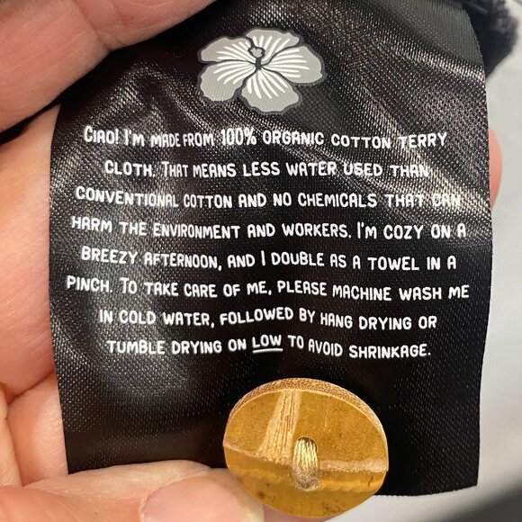 Tombolo 'Agua Mágica' Cabaña Shirt grey terry cloth w/ivory stitching, men's M - Picture 9 of 10